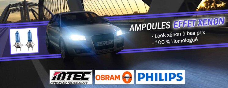 Ampoules effet xenon h1 h3 h7 h8 h11 hb3, pour auto moto voiture, Osram Philips
